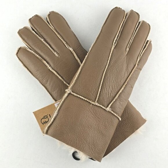 Lamo Accessories - LAMO Women's 100% Premium Australian Sheepskin Genuine Tan Leather Gloves Size S